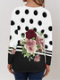 Women's Long Sleeve Tee T-shirt Spring/Fall Polka Dots Jersey Crew Neck Holiday Going Out Casual Top