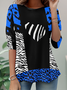 Women's Long Sleeve Tee T-shirt Spring/Fall Leopard Jersey Crew Neck Daily Going Out Casual Top