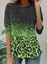 Women's Long Sleeve Tee T-shirt Spring/Fall Leopard Jersey Crew Neck Daily Going Out Casual Top