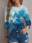 Women's Long Sleeve Tee T-shirt Spring/Fall Abstract Jersey Crew Neck Holiday Going Out Casual Top