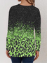 Women's Long Sleeve Tee T-shirt Spring/Fall Leopard Jersey Crew Neck Daily Going Out Casual Top