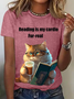 Women's Short Sleeve Tee T-shirt Summer Cat Jersey Crew Neck Daily Going Out Casual Top