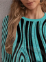 Women's Long Sleeve Tee T-shirt Spring/Fall Geometric Jersey Crew Neck Holiday Going Out Casual Top