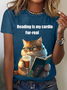 Women's Short Sleeve Tee T-shirt Summer Cat Jersey Crew Neck Daily Going Out Casual Top