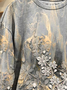 Women's Crew Neck Floral Casual Spring/Fall Long Sleeve Sweatshirt