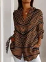 Women's Long Sleeve Shirt Spring/Fall Geometric Cotton Shirt Collar Daily Going Out Casual Top