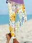 Women's Casual Floral Jersey All Season Long Leggings