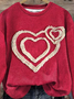 Women's Crew Neck Heart/Cordate Vintage Spring/Fall Long Sleeve Sweatshirt