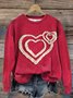 Women's Crew Neck Heart/Cordate Vintage Spring/Fall Long Sleeve Sweatshirt