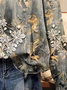 Women's Crew Neck Floral Casual Spring/Fall Long Sleeve Sweatshirt