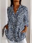 Women's Geometric Long Sleeve Shirt Spring/Fall Shirt Collar Daily Casual Top