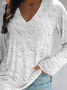 Women 3D Printing Long Sleeve Tee T-shirt V Neck Vintage Spring/Fall Top