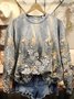 Women's Crew Neck Floral Casual Spring/Fall Long Sleeve Sweatshirt