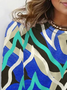 Women's Long Sleeve Tee T-shirt Spring/Fall Geometric Jersey Crew Neck Daily Going Out Casual Top