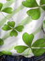 Women's St Patricks Day Four-leaf Clover Print Long Sleeve Floral T-shirt