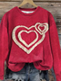 Women's Crew Neck Heart/Cordate Vintage Spring/Fall Long Sleeve Sweatshirt