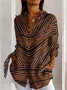 Women's Long Sleeve Shirt Spring/Fall Geometric Cotton Shirt Collar Daily Going Out Casual Top