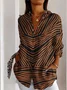 Women's Long Sleeve Shirt Spring/Fall Geometric Cotton Shirt Collar Daily Going Out Casual Top