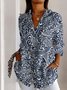 Women's Geometric Long Sleeve Shirt Spring/Fall Shirt Collar Daily Casual Top