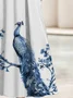Women's Short Sleeve Summer Peacock Dress V Neck Holiday Going Out Casual Maxi A-Line