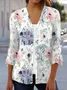 Women's Spring/Fall Outerwear Casual Floral Jersey Shawl Jacket