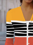 Women's Spring/Fall Outerwear Casual Striped Jersey Shawl Jacket