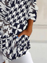 Women's Long Sleeve Shirt Spring/Fall Geometric Shirt Collar Holiday Going Out Casual Top