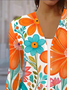 Women's Spring/Fall Outerwear Casual Floral Jersey Shawl Jacket