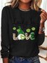 Women's St Patricks Day Long Sleeve Crew Neck T-Shirts