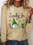 Women's St Patricks Day Long Sleeve Crew Neck T-Shirts