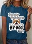 Women's Short Sleeve Tee T-shirt Summer Dog Jersey Crew Neck Holiday Going Out Casual Top