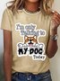 Women's Short Sleeve Tee T-shirt Summer Dog Jersey Crew Neck Holiday Going Out Casual Top
