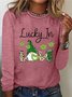 Women's St Patricks Day Long Sleeve Crew Neck T-Shirts