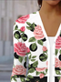 Women's Spring/Fall Outerwear Casual Floral Jersey Shawl Jacket
