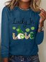 Women's St Patricks Day Long Sleeve Crew Neck T-Shirts