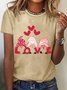 Women's Valentine's Day Gnomes Love Heart Print Graphic Print Short Sleeve Round Neck T-Shirt
