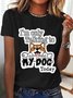 Women's Short Sleeve Tee T-shirt Summer Dog Jersey Crew Neck Holiday Going Out Casual Top