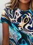 Women's Short Sleeve Tee T-shirt Summer Leopard Jersey Crew Neck Daily Going Out Casual Top