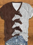 Women's Short Sleeve Tee T-shirt Summer Color Block Jersey V Neck Holiday Going Out Vintage Top
