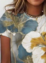 Women's Short Sleeve Tee T-shirt Summer Floral Jersey Crew Neck Daily Going Out Casual Top