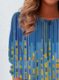 Women's Long Sleeve Tee T-shirt Spring/Fall Geometric Jersey Crew Neck Daily Going Out Casual Top