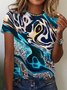 Women's Short Sleeve Tee T-shirt Summer Leopard Jersey Crew Neck Daily Going Out Casual Top