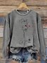 Women's Crew Neck 3D Printing Vintage Spring/Fall Long Sleeve Sweatshirt