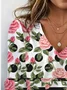 Women's Long Sleeve Tee T-shirt Spring/Fall Floral Jersey V Neck Daily Going Out Casual Top
