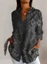 Women's Long Sleeve Shirt Spring/Fall Geometric Cotton Shirt Collar Daily Going Out Casual Top