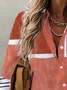 Women's Long Sleeve Shirt Spring/Fall Striped Shirt Collar Daily Going Out Casual Top