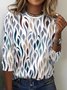 Women's Long Sleeve Tee T-shirt Spring/Fall Abstract Jersey Crew Neck Daily Going Out Casual Top