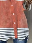 Women's Long Sleeve Shirt Spring/Fall Striped Shirt Collar Daily Going Out Casual Top