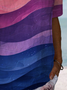 Women's Short Sleeve Blouse Summer Ombre Cotton Crew Neck Daily Going Out Casual Top