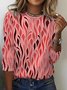 Women's Long Sleeve Tee T-shirt Spring/Fall Abstract Jersey Crew Neck Daily Going Out Casual Top
